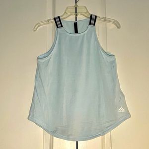 Adidas Women's Racerback High Neck Workout Tank Top (XS, Light/Sky/Baby Blue)
